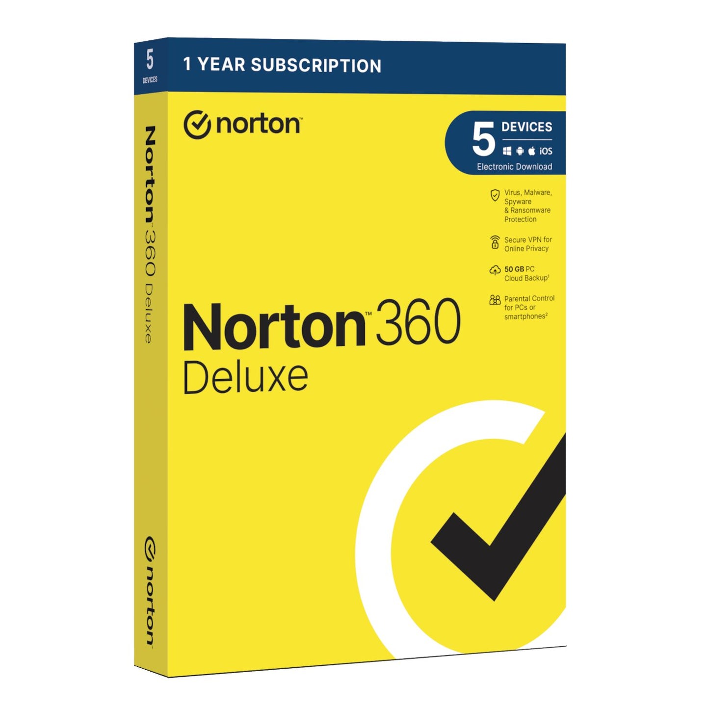 Norton 360 Deluxe 50GB – 5 Devices (Physical Package) Norton