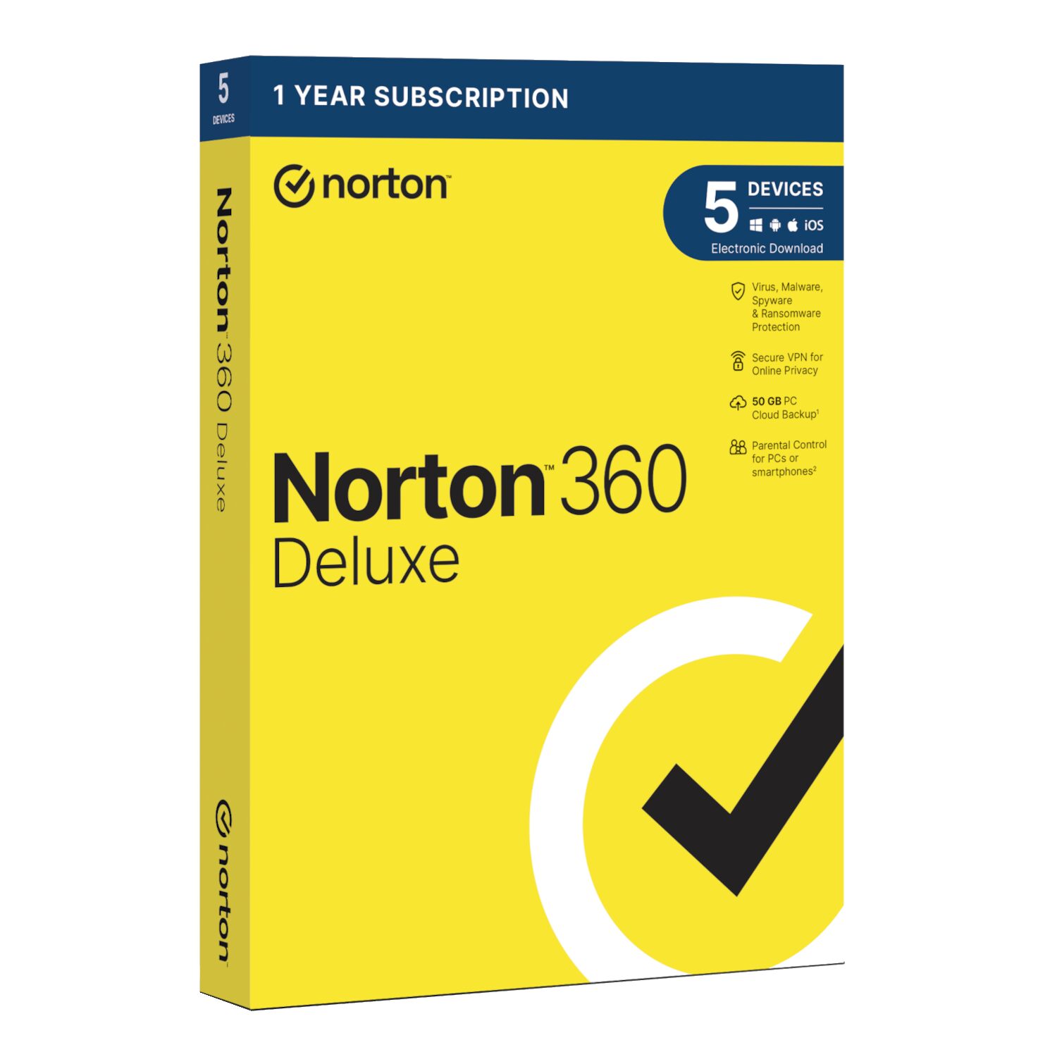 Norton 360 Deluxe 50GB – 5 Devices (Physical Package) Norton