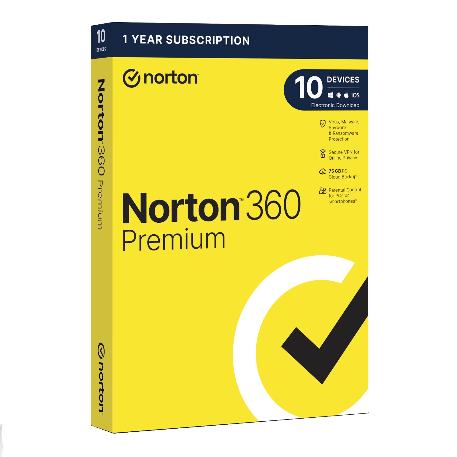 Norton 360 Premium 75GB – 10 Devices (Physical Package) Norton