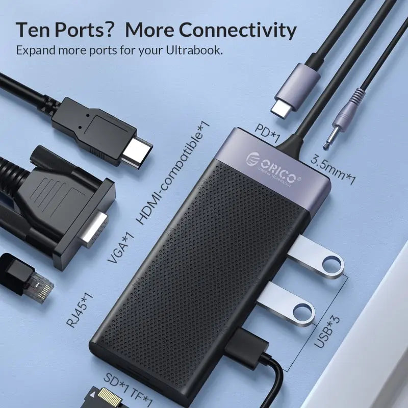 ORICO 10 Port Type-C Hub Y.M Techprops