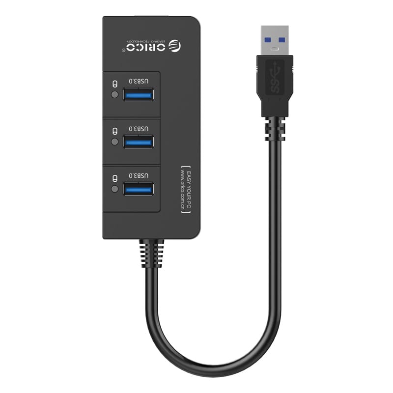 ORICO 3 Port USB3.0 Hub With Gigabit Ethernet Adapter – Black Orico