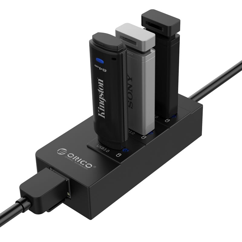 ORICO 3 Port USB3.0 Hub With Gigabit Ethernet Adapter – Black Orico