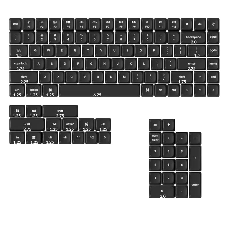 Keychron Double Shot PBT LSA Full Keycap Set – Black Keychron