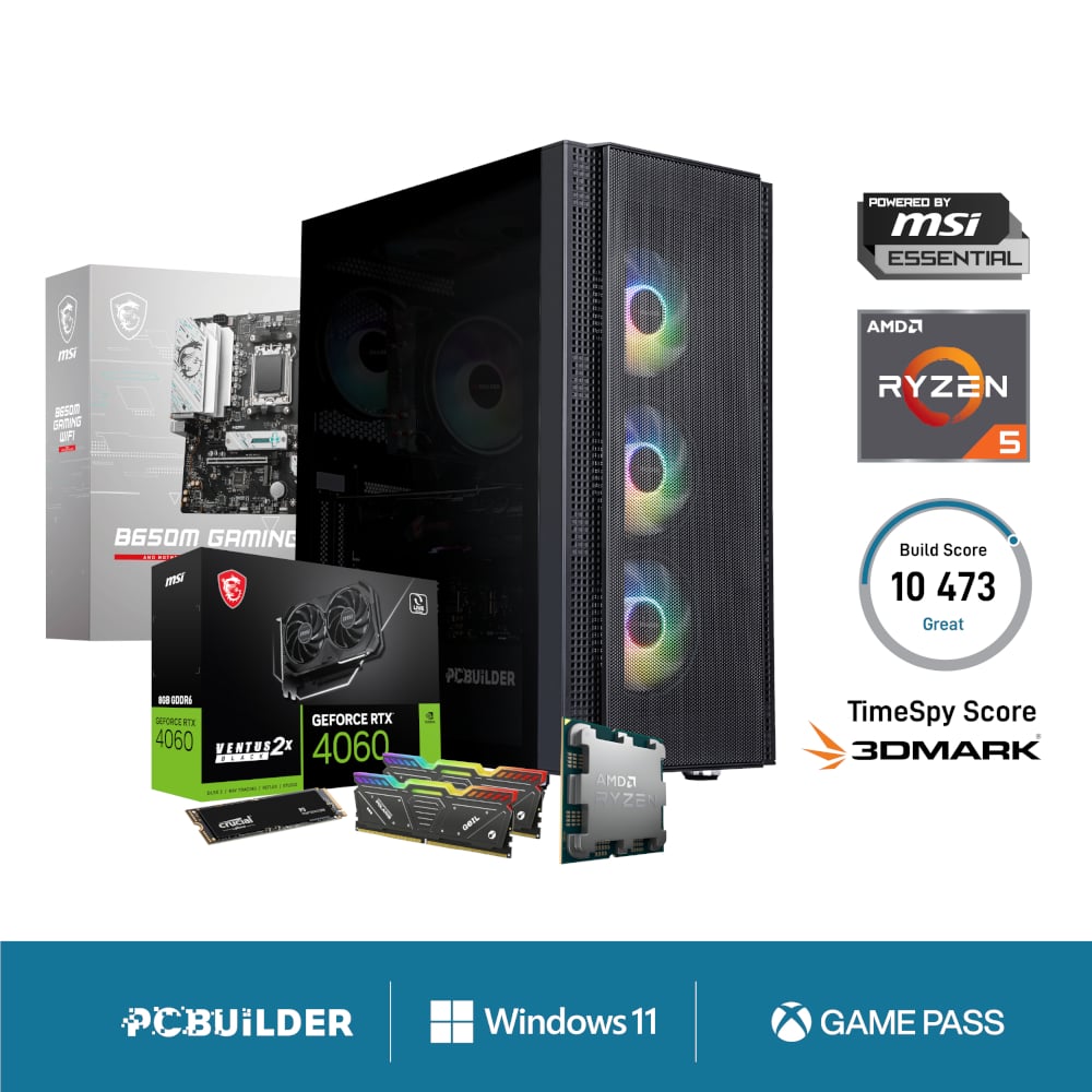 PCBuilder AMD Ryzen 5 7600 SPECIALIST Windows 11 Gaming PC PCBuilder