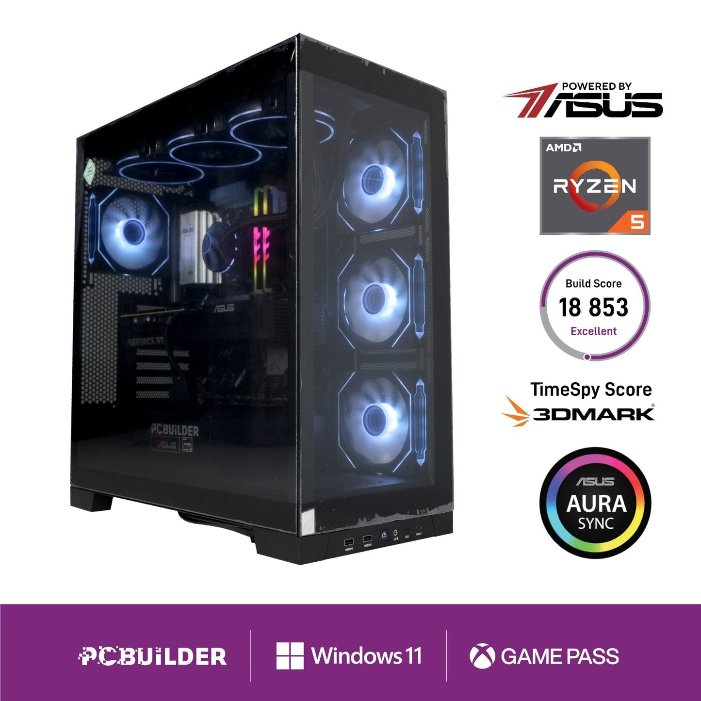 PCBuilder Ryzen 5 7600 MAVERICK Windows 11 Gaming PC PCBuilder