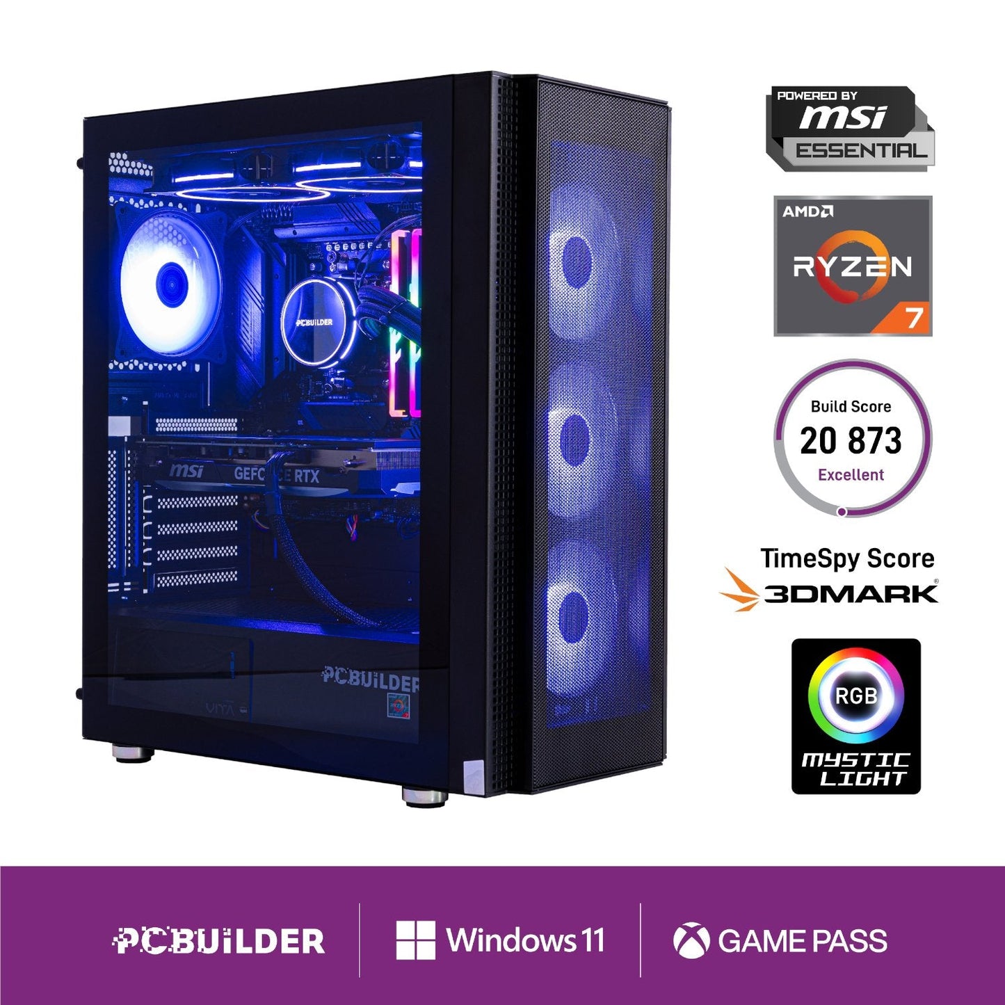 PCBuilder Ryzen 7 9700X TACTICIAN Windows 11 Gaming PC PCBuilder