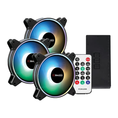 PCBuilder Tempest Chill Fan Kit 3x120MM Dual Glow ARGB Fan + Controller + RF Remote PCBuilder