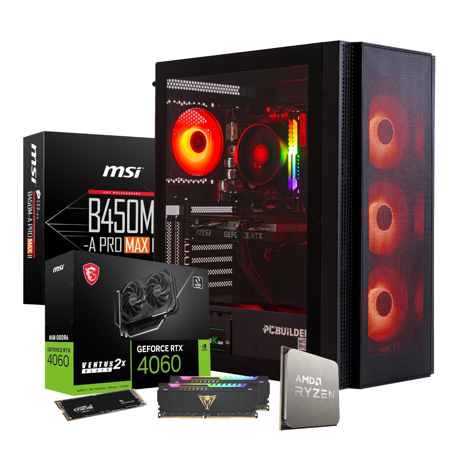 PCBuilder AMD Ryzen 5 5600X BARRICADE Windows 11 Gaming PC PCBuilder