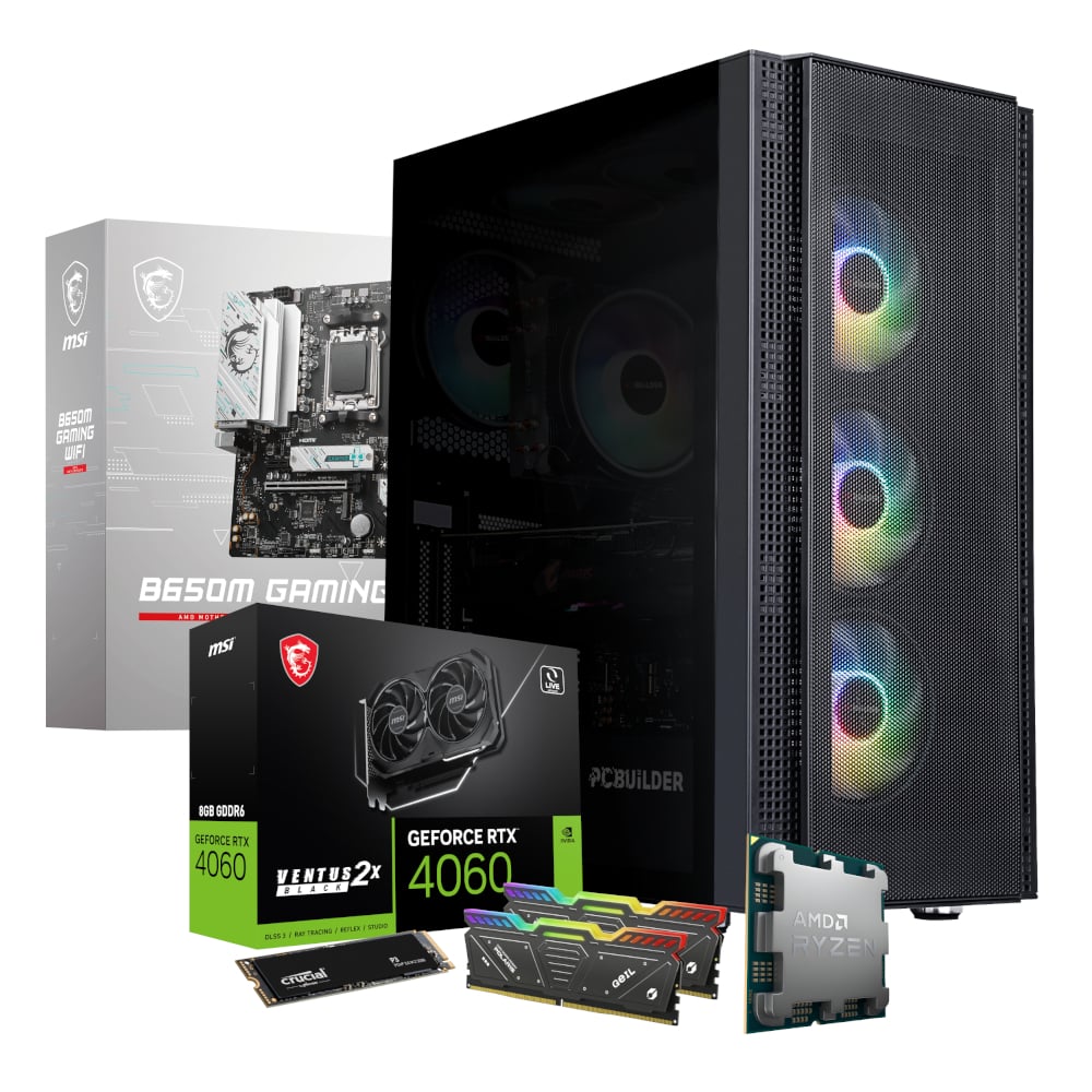 PCBuilder AMD Ryzen 5 7600 SPECIALIST Windows 11 Gaming PC PCBuilder