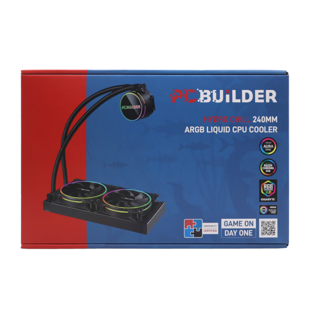 PCBuilder Hydro Chill 240MM AIO Liquid CPU Cooler ARGB PCBuilder