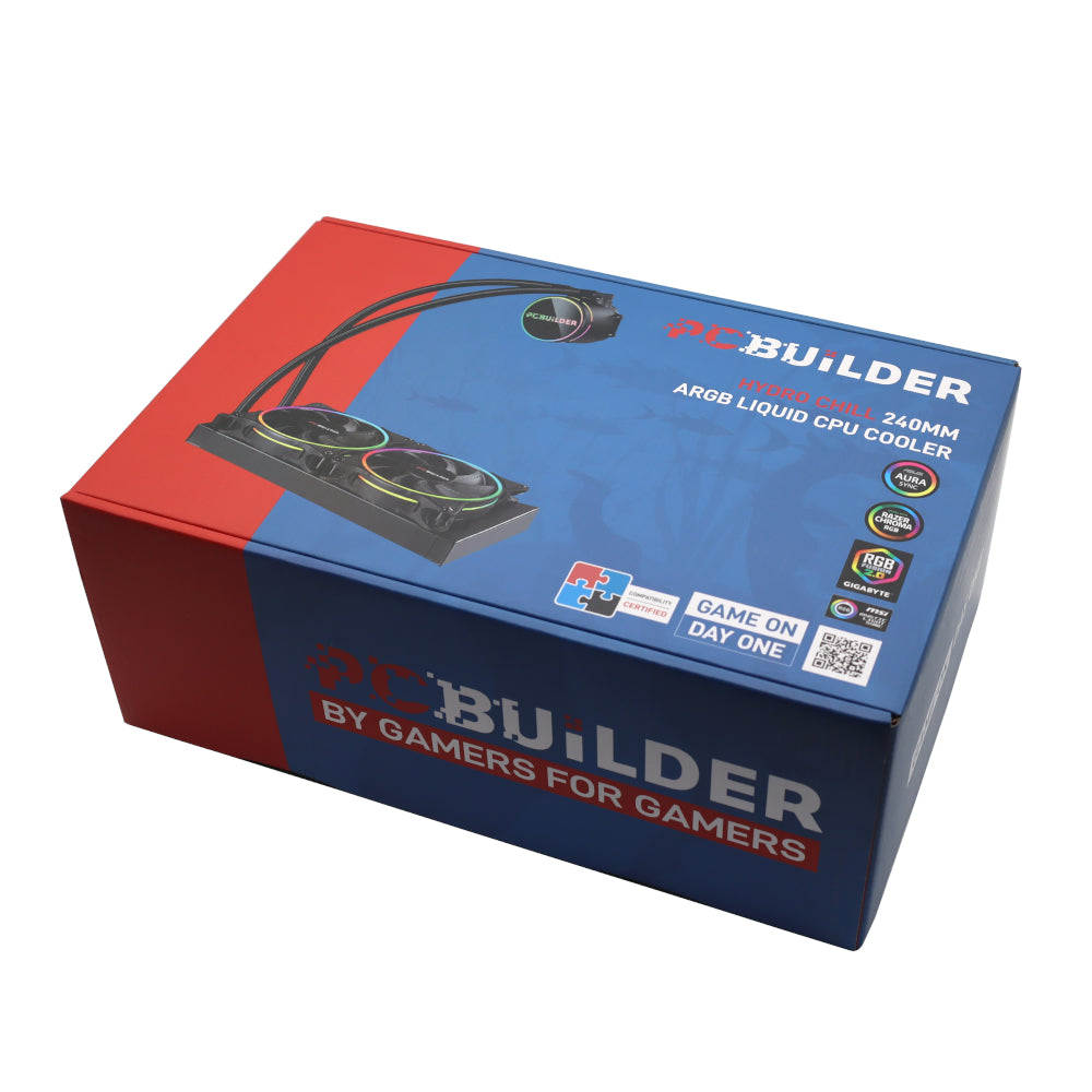 PCBuilder Hydro Chill 240MM AIO Liquid CPU Cooler ARGB PCBuilder
