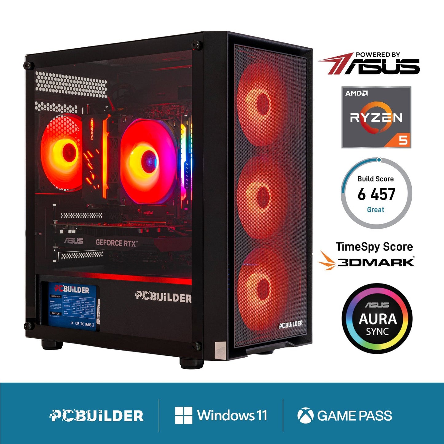 PCBuilder Ryzen 5 5600X SENTINEL Windows 11 Gaming PC PCBuilder