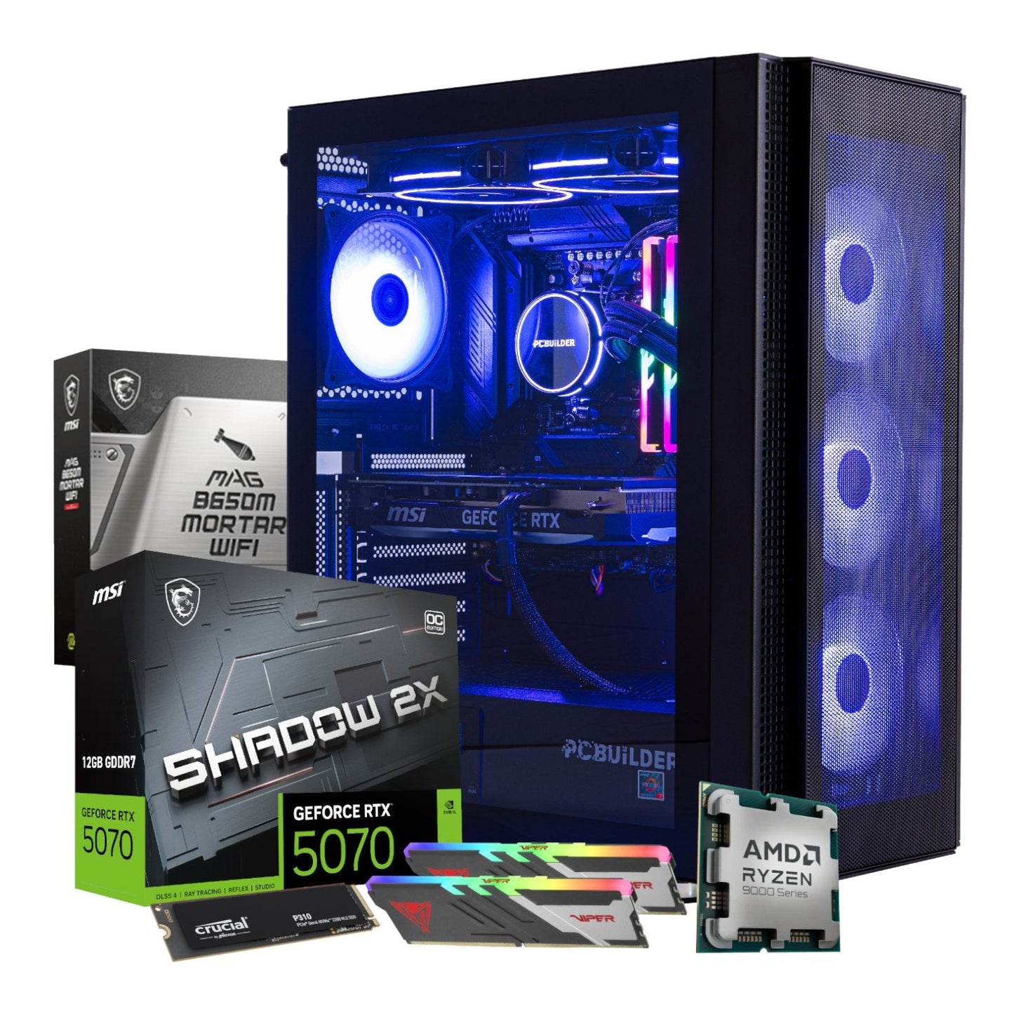 PCBuilder Ryzen 7 9700X TACTICIAN Windows 11 Gaming PC PCBuilder