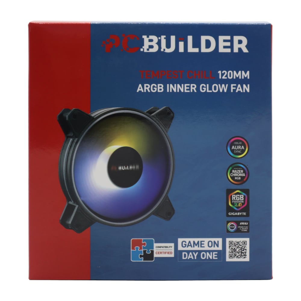 PCBuilder Tempest Chill 120MM ARGB Inner Glow Fan PCBuilder
