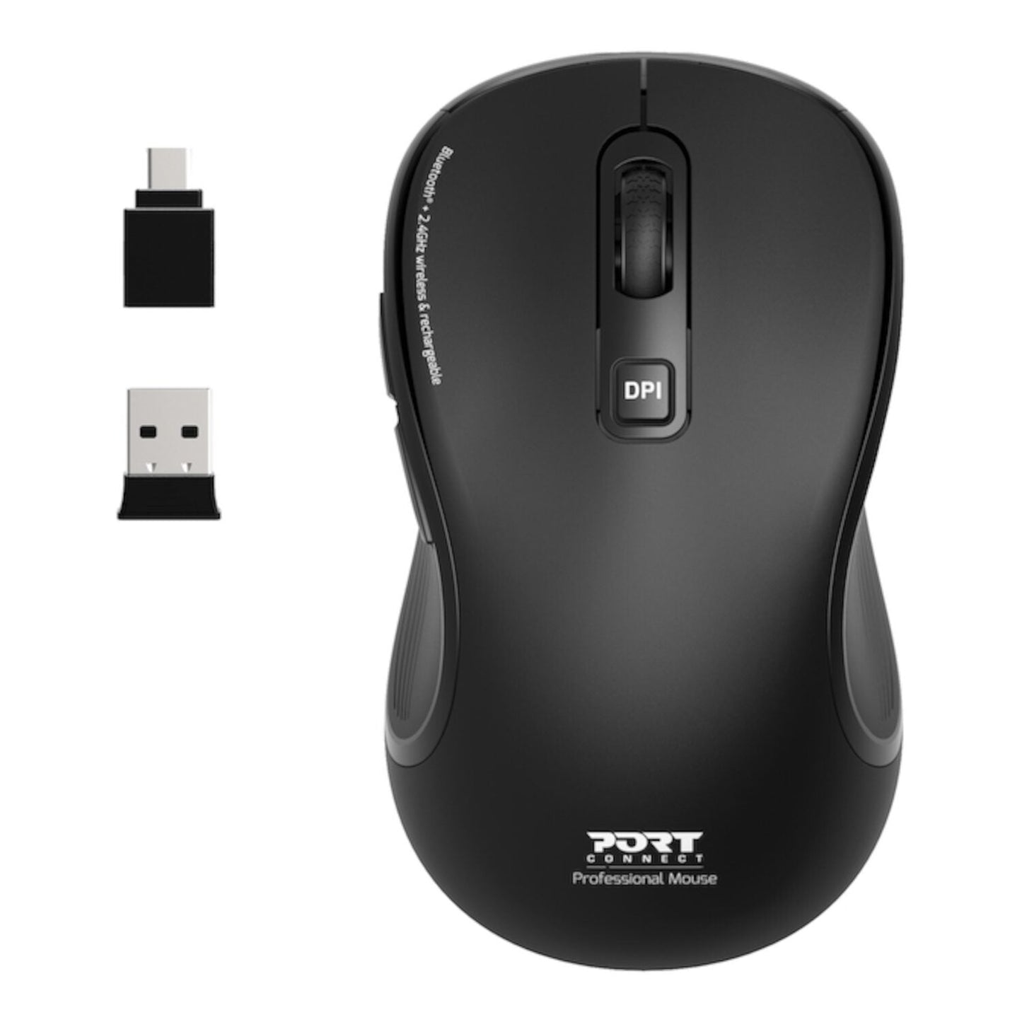 Port Connect Essential Bluetooth Wireless Rechargeable Mouse Port