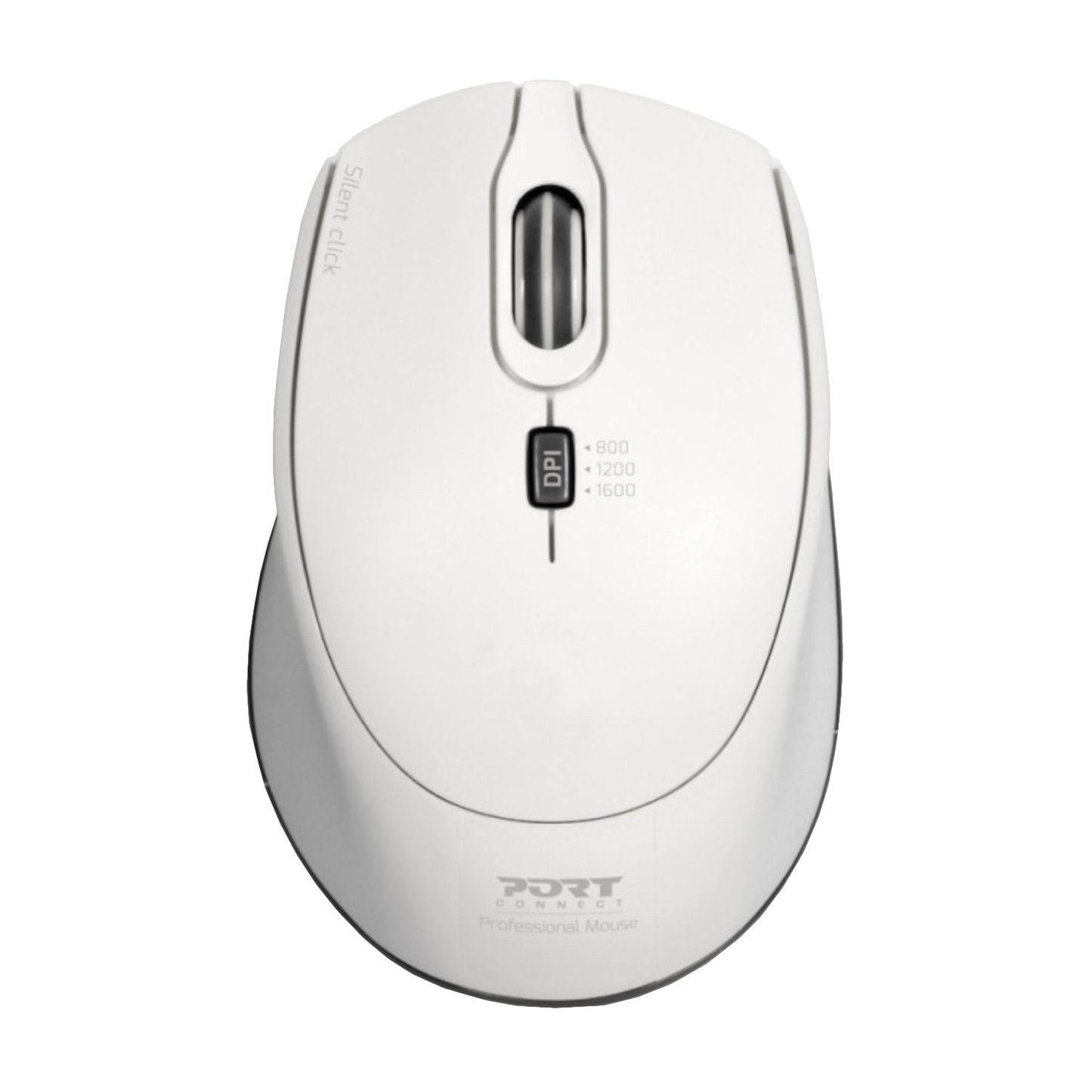 Port Connect Silent 1600DPI 3 Button Wireless Mouse – White Port