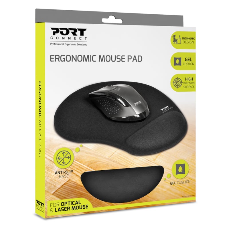 Port Ergonomic Gel Mouse Pad – Black Port