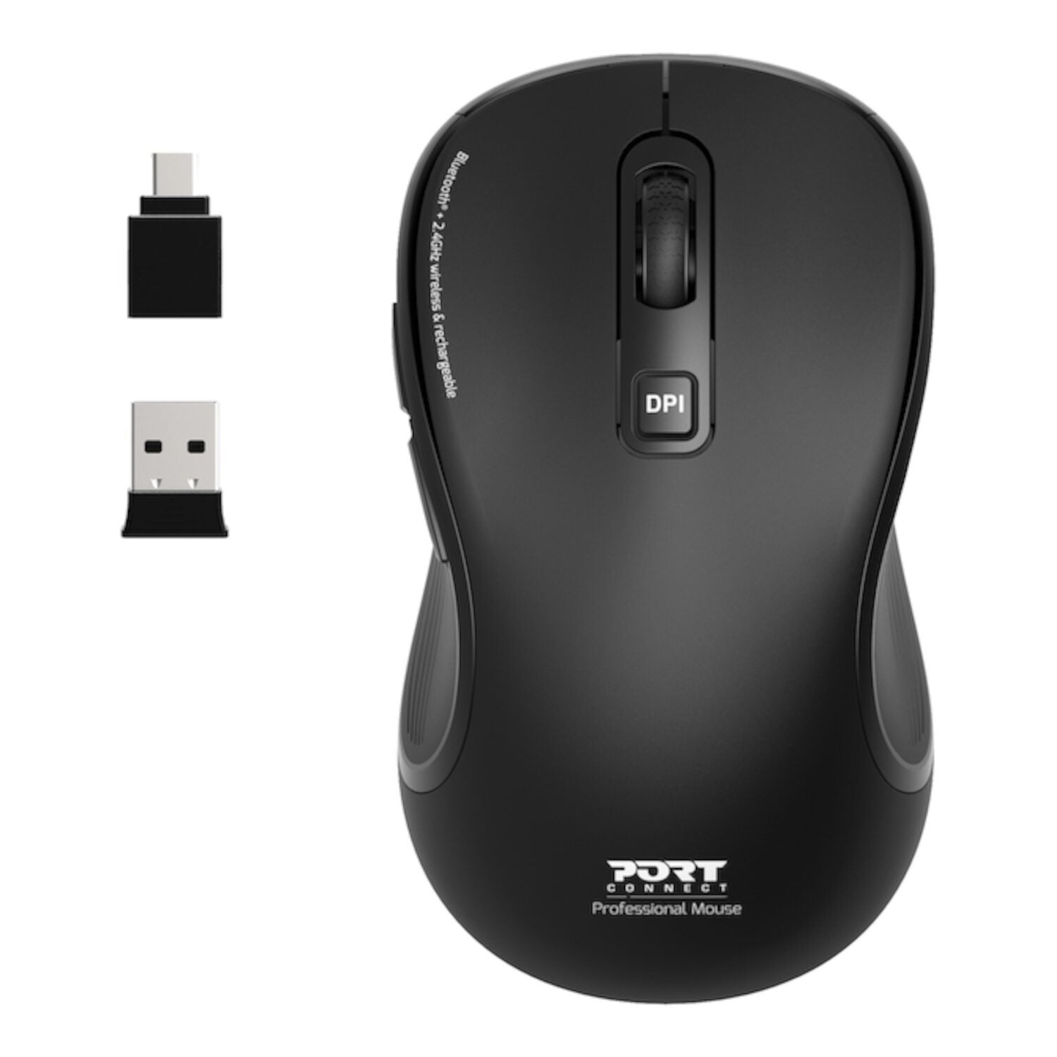 Port Connect Essential Bluetooth Wireless Rechargeable Mouse Port
