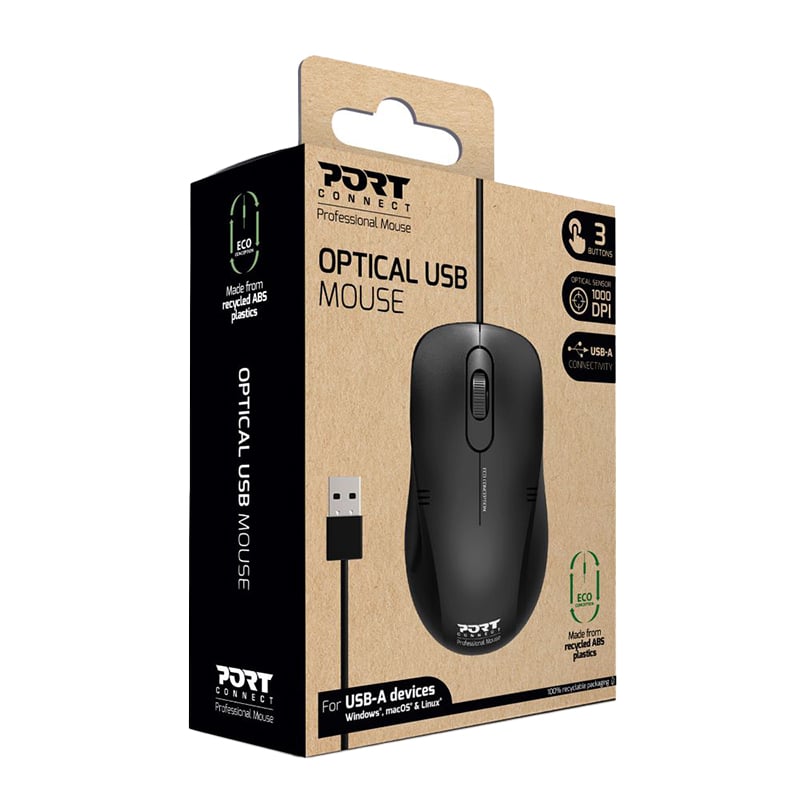 Port Connect Optical USB Mouse Port