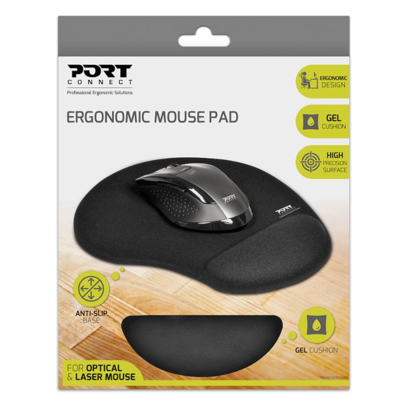 Port Ergonomic Gel Mouse Pad – Black Port