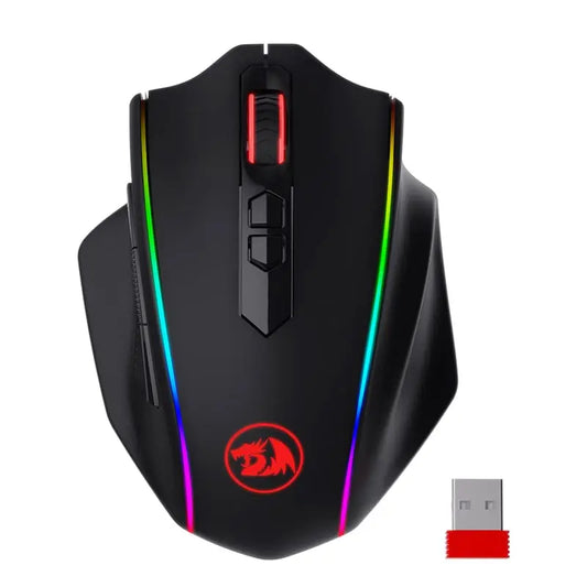 REDRAGON VAMPIRE ELITE Wireless 16000DPI|8 Button|Ergonomic Design|P3335 Optical Sensor|Type-C Cable|RGB Backlit Gaming Mouse – Black Y.M Techprops