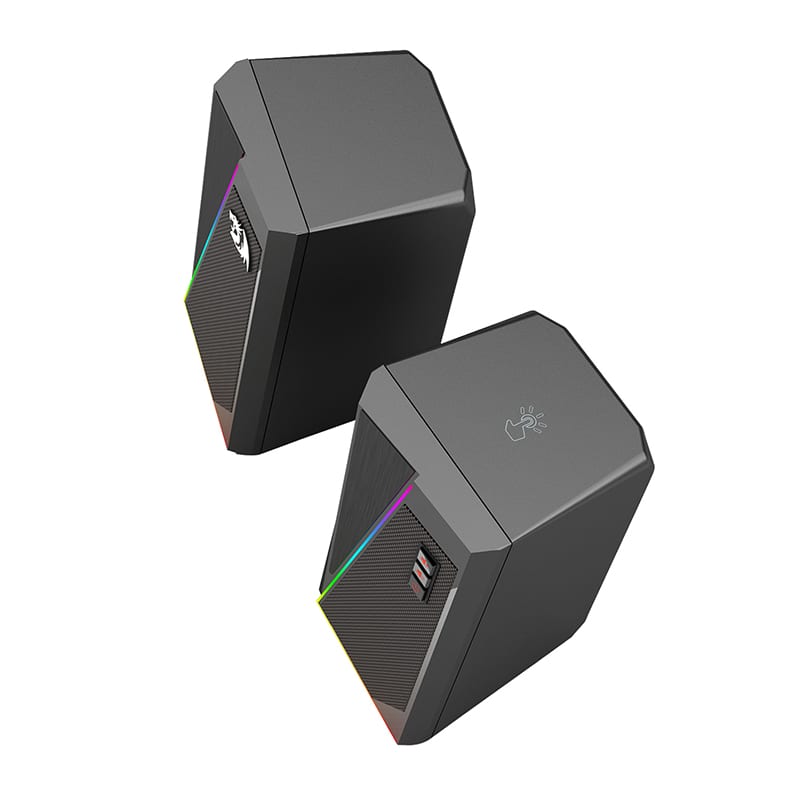 REDRAGON 2.0 Satellite Speaker ANVIL 2 x 3W RGB USB|Aux Gaming Speaker – Black Redragon