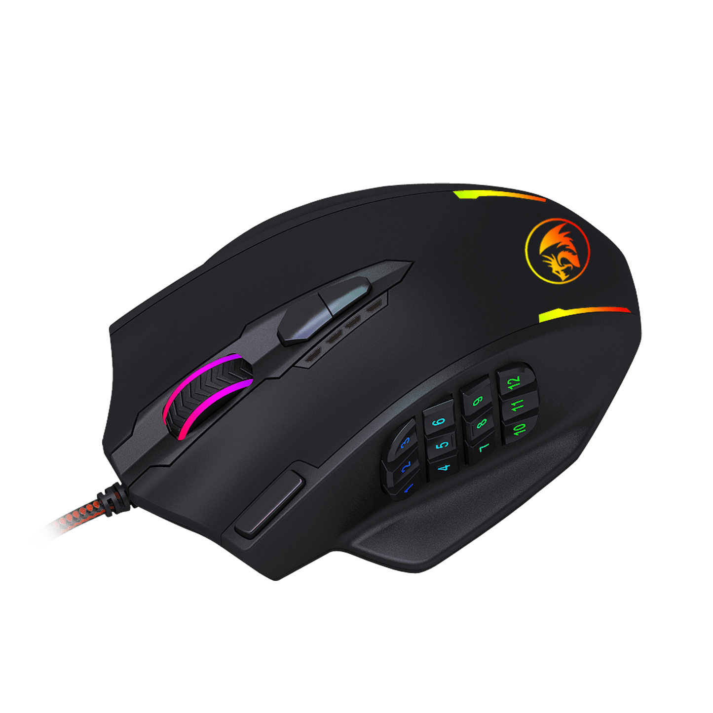 REDRAGON IMPACT 12400DPI MMO Gaming Mouse – Black Redragon