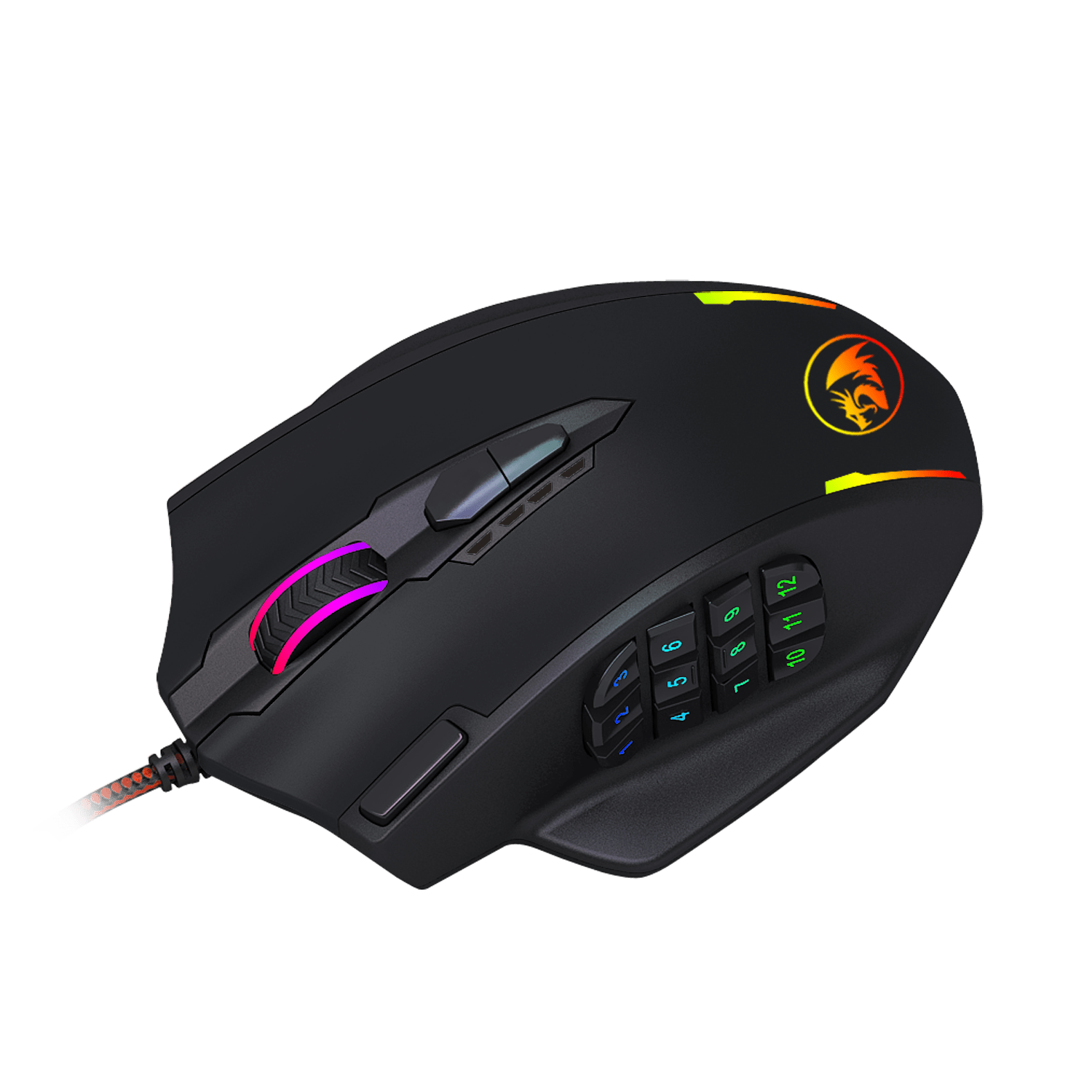 REDRAGON IMPACT 12400DPI MMO Gaming Mouse – Black Redragon