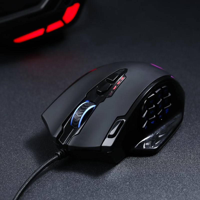 REDRAGON IMPACT 12400DPI MMO Gaming Mouse – Black Redragon