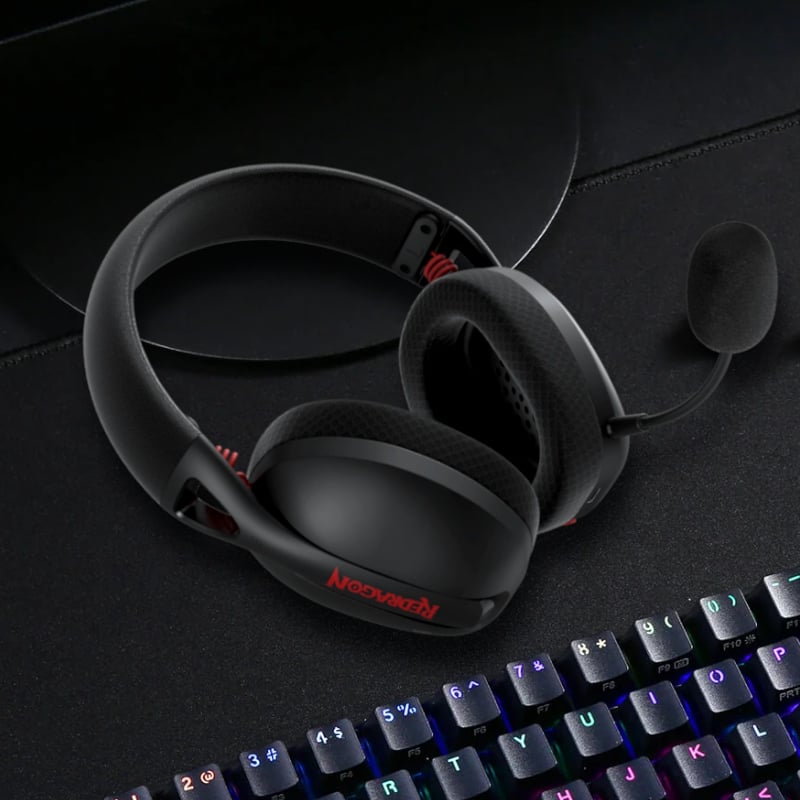 REDRAGON Over-Ear IRE BT5.2 Wireless Gaming Headset – Black Redragon
