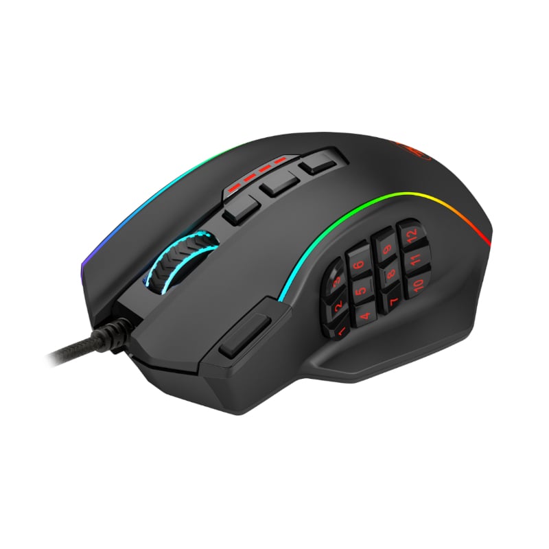REDRAGON PERDICTION 4 12400DPI RGB MMO Ergo Gaming Mouse – Black Redragon