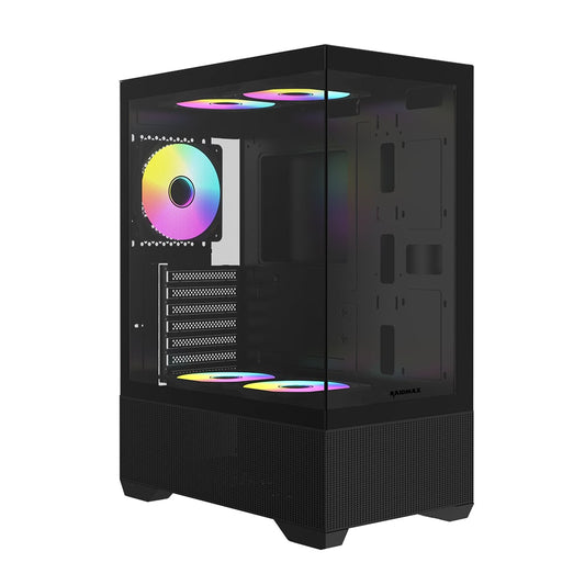 Raidmax I802 AIR E-ATX |ATX | Micro-ATX | Mini-ITX RGB Mid-Tower Gaming Chassis – Black Raidmax
