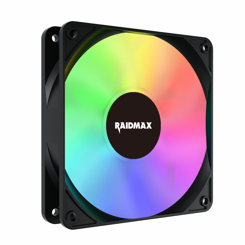 Raidmax NVX120FBDC4 120mm 3pin ARGB 4in1 Fan – Black Raidmax