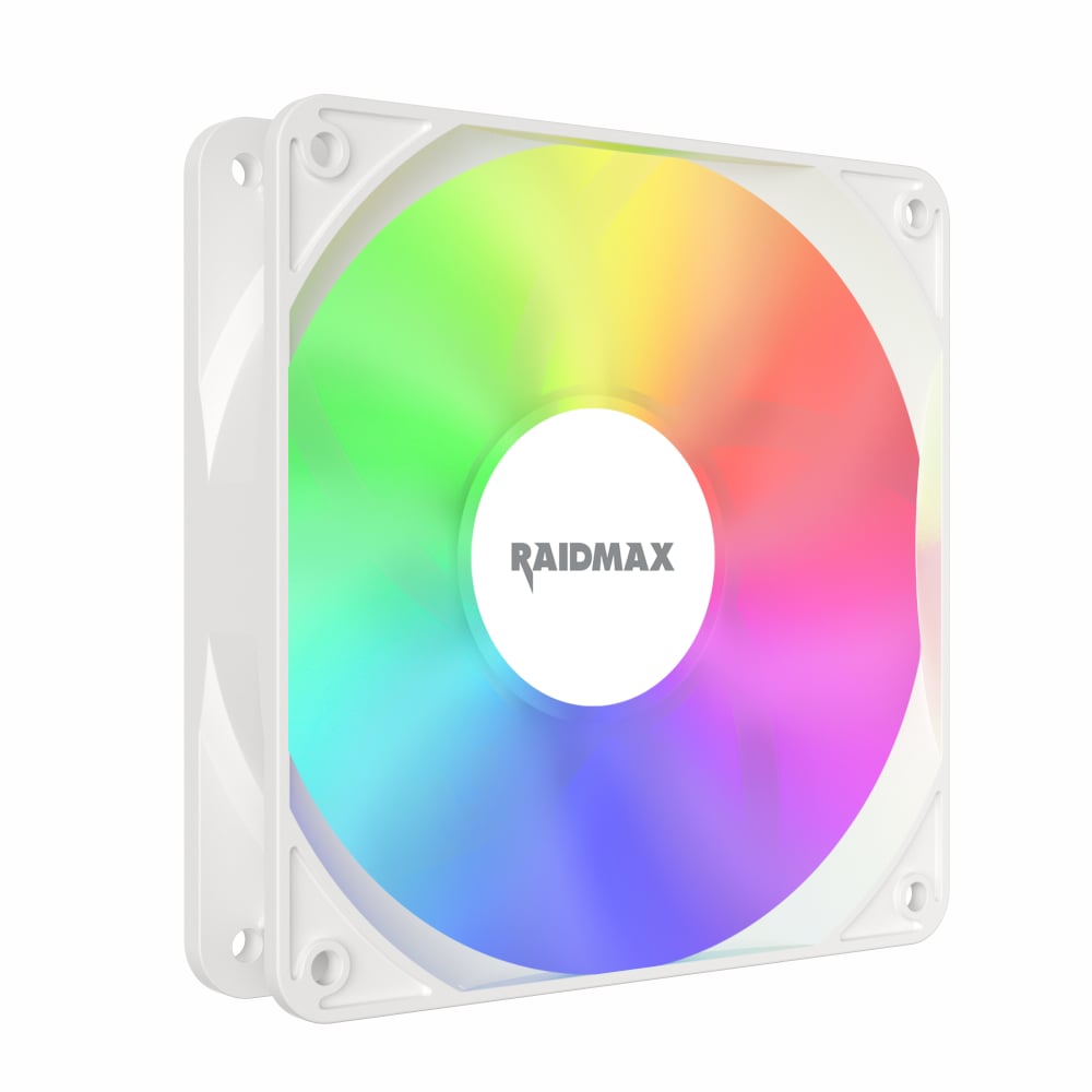 Raidmax NVX120FWDC4 120mm 3pin ARGB 4in1 Fan – White Raidmax