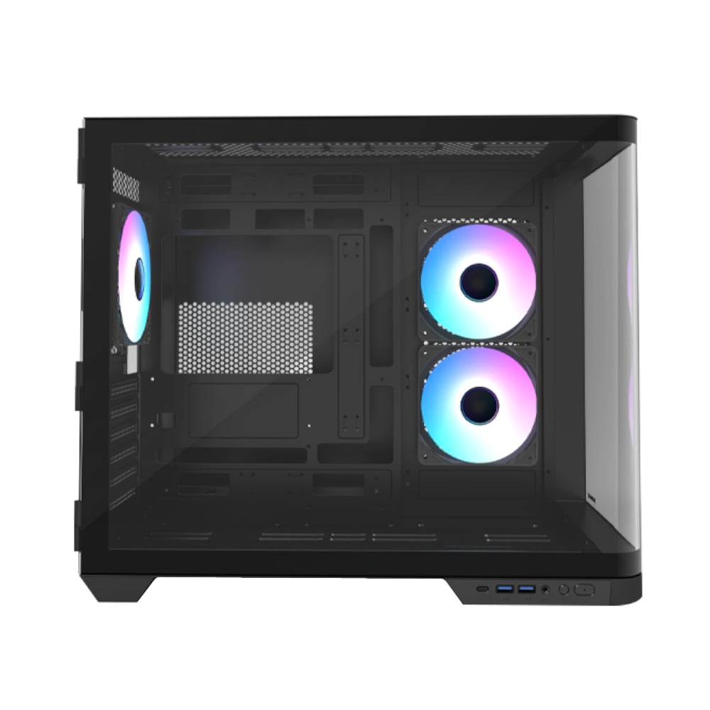Raidmax I630 ATX | Micro-ATX | ITX ARGB Mid-Tower Dual Chamber Curved Glass Gaming Chassis – Black Raidmax