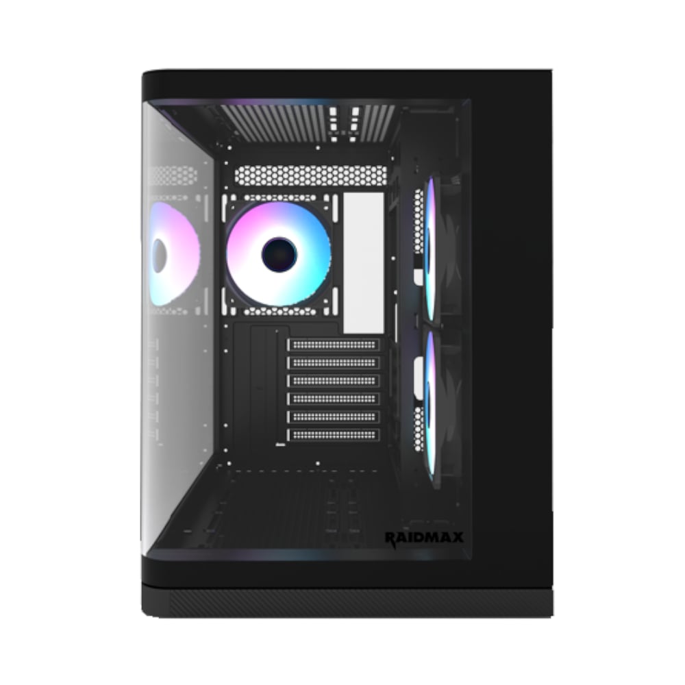 Raidmax I630 ATX | Micro-ATX | ITX ARGB Mid-Tower Dual Chamber Curved Glass Gaming Chassis – Black Raidmax