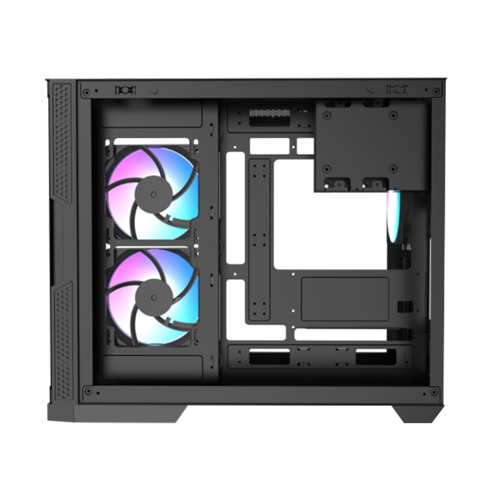 Raidmax I630 ATX | Micro-ATX | ITX ARGB Mid-Tower Dual Chamber Curved Glass Gaming Chassis – Black Raidmax
