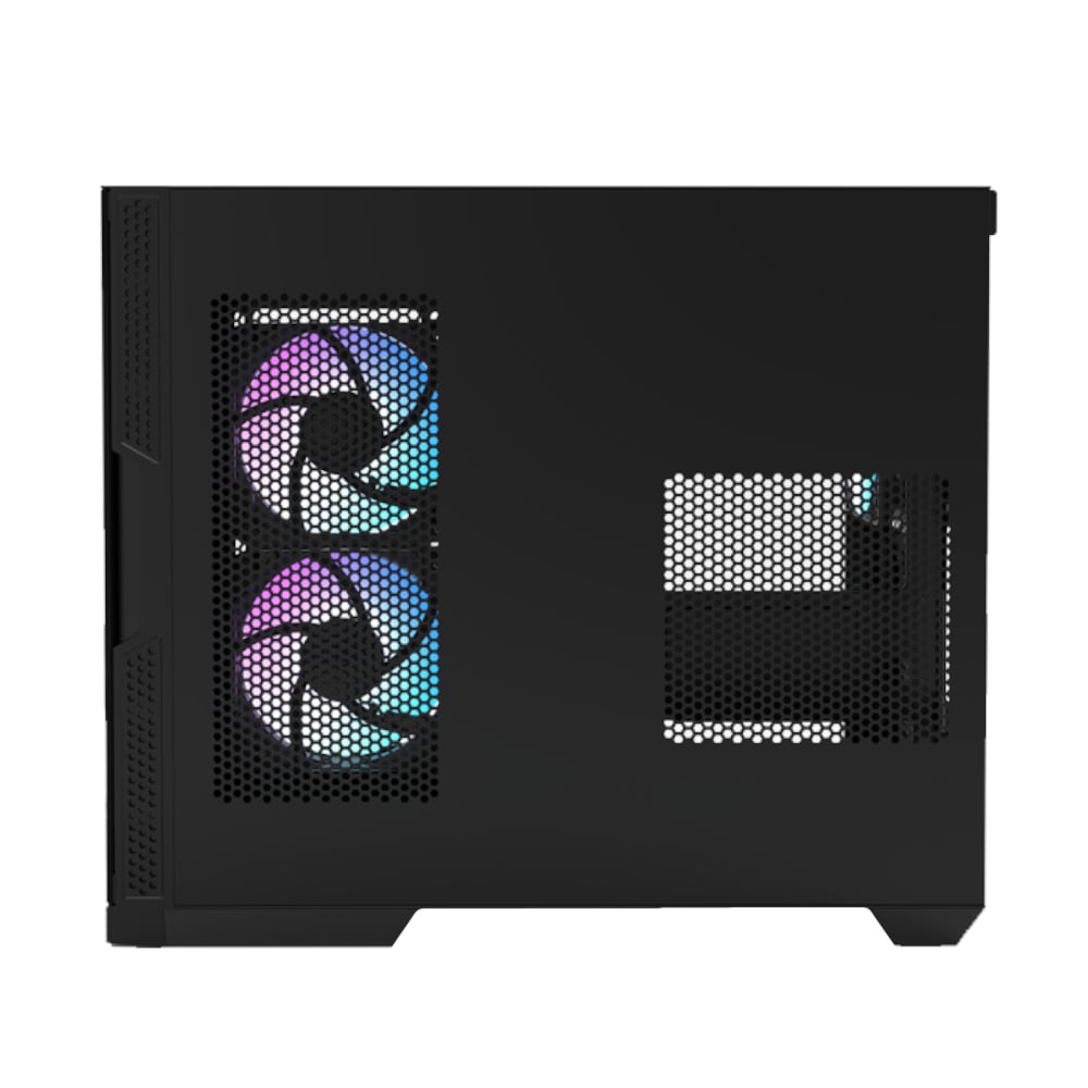 Raidmax I630 ATX | Micro-ATX | ITX ARGB Mid-Tower Dual Chamber Curved Glass Gaming Chassis – Black Raidmax