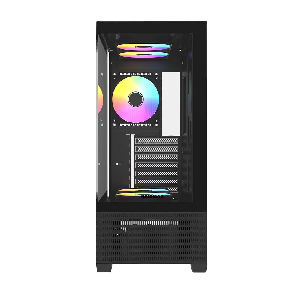 Raidmax I802 AIR E-ATX |ATX | Micro-ATX | Mini-ITX RGB Mid-Tower Gaming Chassis – Black Raidmax