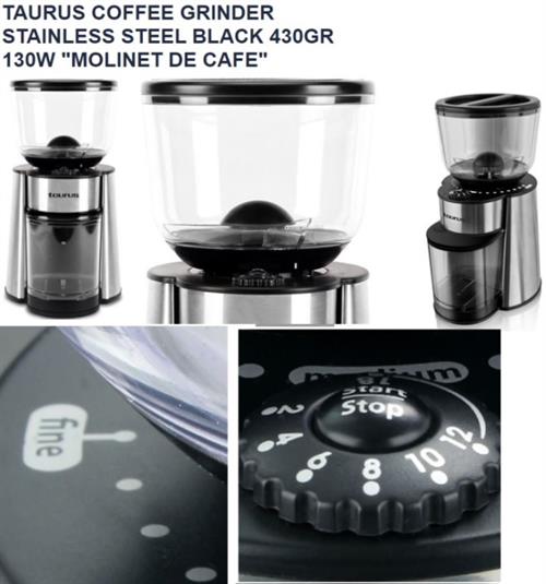 Taurus Stainless Steel Coffee Grinder 430gr 130w Taurus