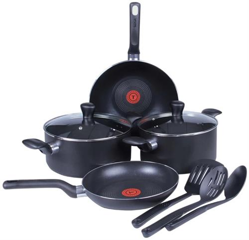 Tefal Supercook 9 Piece Non Stick Cookware Set Black Tefal