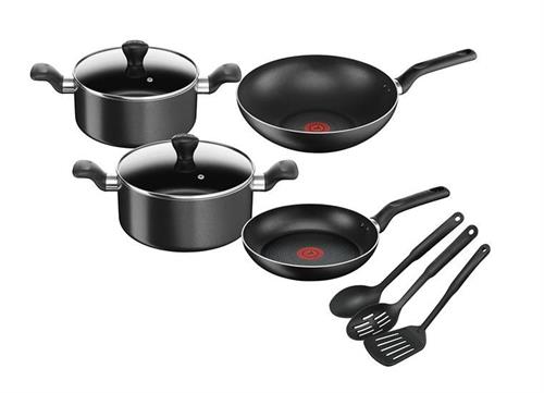 Tefal Supercook 9 Piece Non Stick Cookware Set Black Tefal