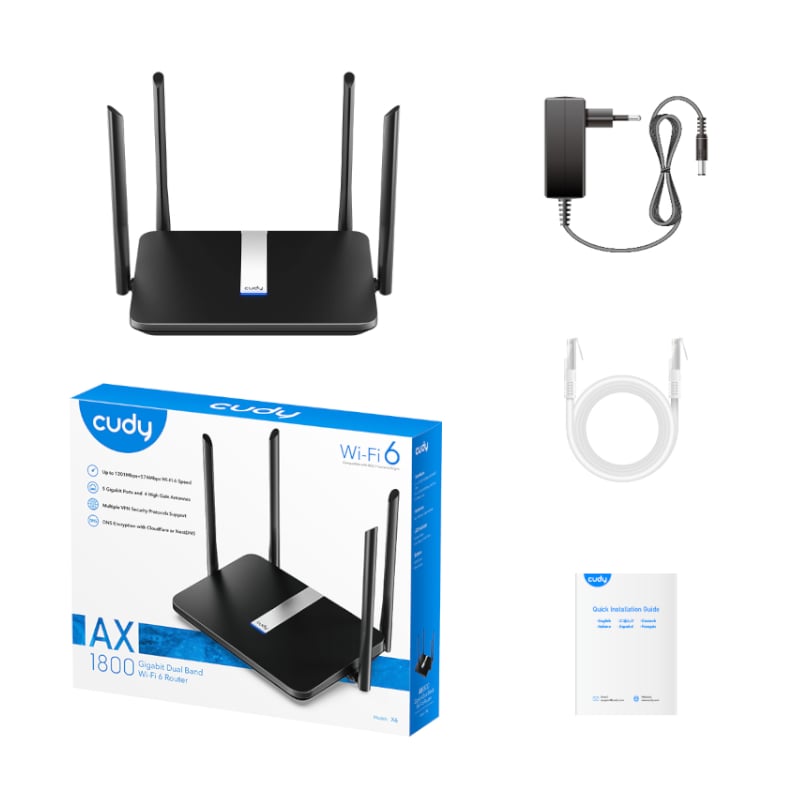 Cudy AX1800 Gigabit Dual Band Smart WiFi 6 Router Cudy